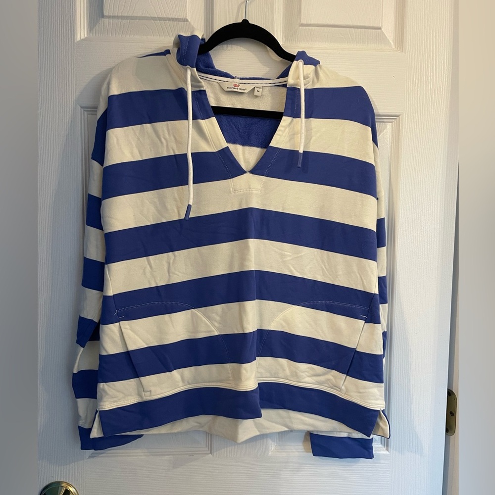 VV M Hooded blue/white Sweatshirt w: soft lining; no tag, never worn